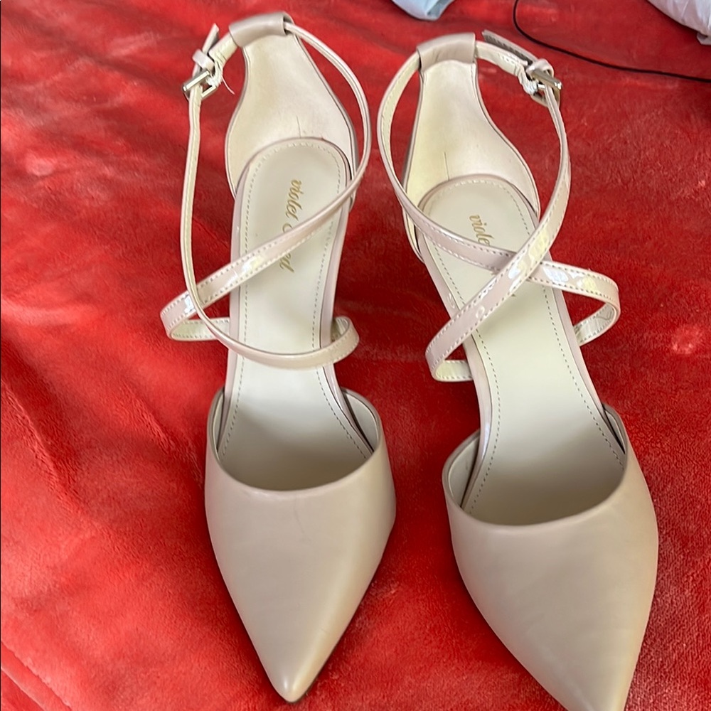 Elegant Beige Strappy Heels